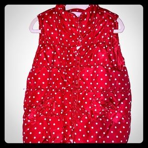 Kids red/white polka dot vest Size 4t